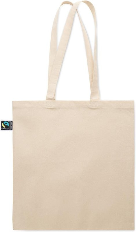 Sac de courses en coton Fairtrade: Emplacement du logo – face arrière du produit