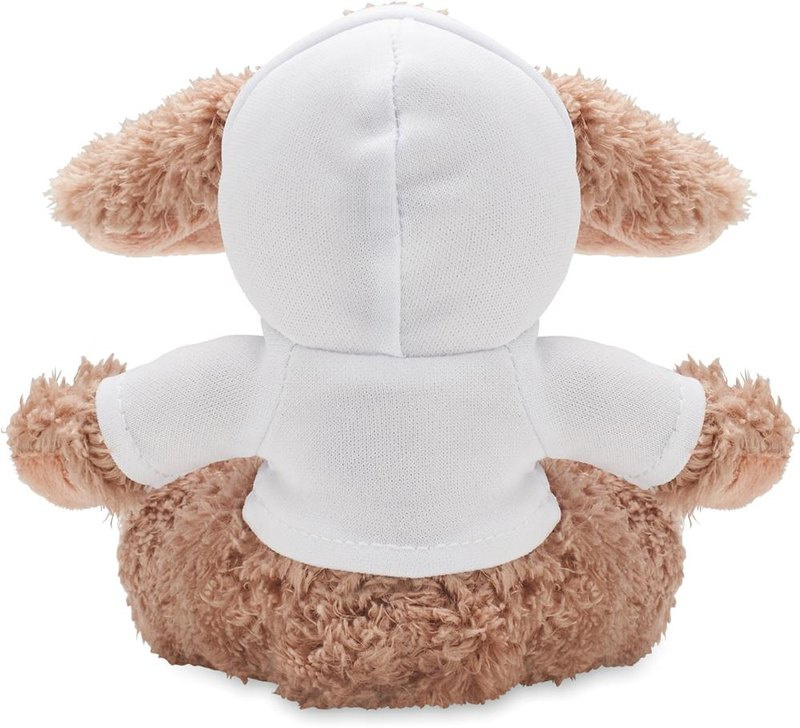 Lapin en peluche avec sweat à capuche: Emplacement du logo – face arrière du produit