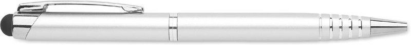 Stylo à bille avec stylet: Emplacement du logo — Corps du stylo : pour gauchers