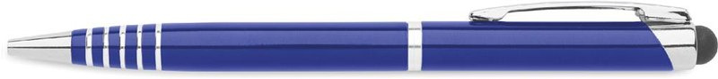 Stylo à bille avec stylet: Emplacement du logo — Clip: Pour droitier