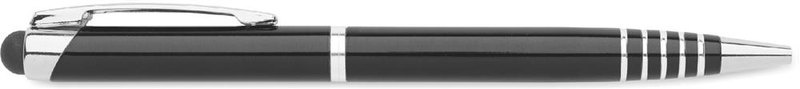 Stylo à bille avec stylet: Emplacement du logo — Clip: Pour gaucher