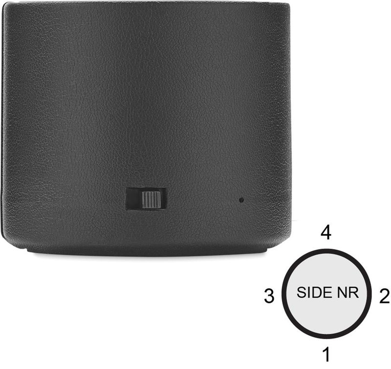 Enceinte sans fil en PU recyclé: Emplacement du logo – face 1 du produit