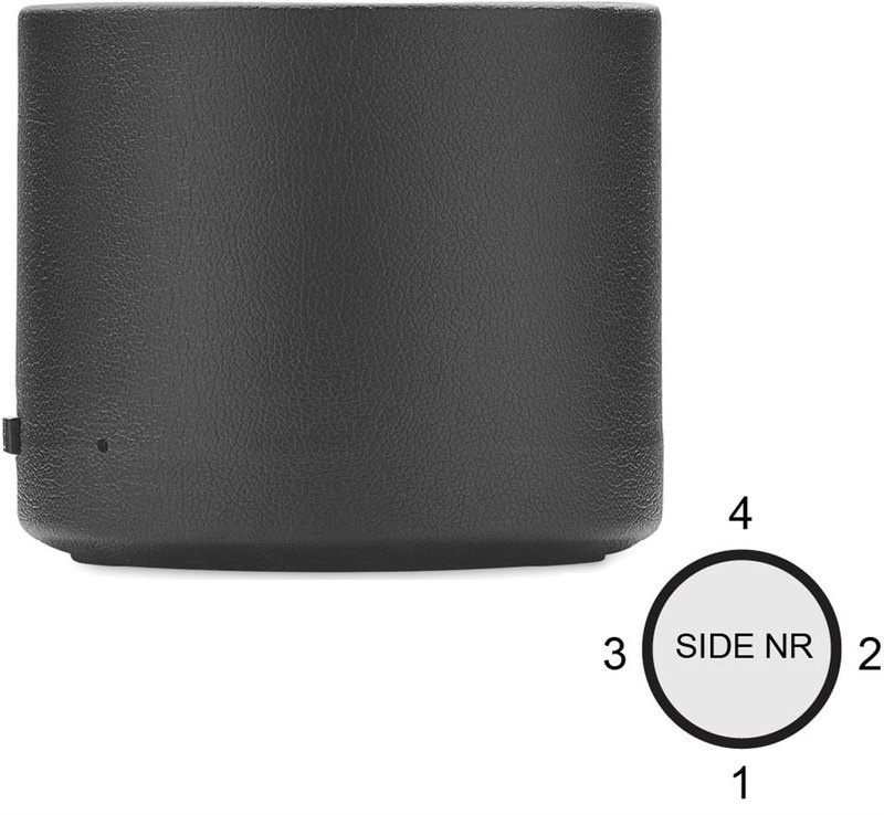 Enceinte sans fil en PU recyclé: Emplacement du logo – face 2 du produit