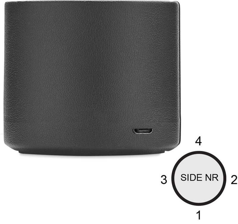 Enceinte sans fil en PU recyclé: Emplacement du logo — Face 4 du produit