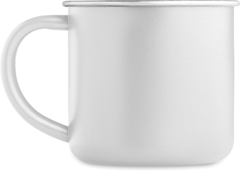 Mug en acier inoxydable recyclé: Emplacement du logo — lecture pour gaucher