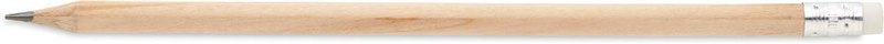 Crayon naturel avec gomme: Emplacement du logo — Corps du stylo: Face avant