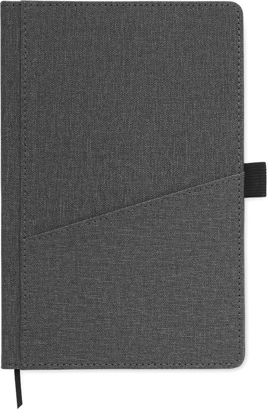 Carnet A5 en PU avec poche avant: Tampographie — Partie avant haute du produit