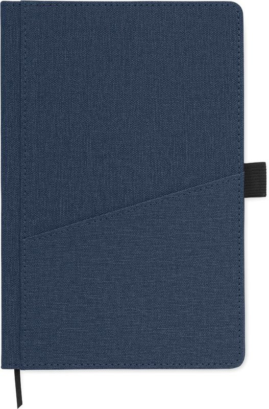 Carnet A5 en PU avec poche avant: Emplacement du logo – partie inférieure de la face avant du produit