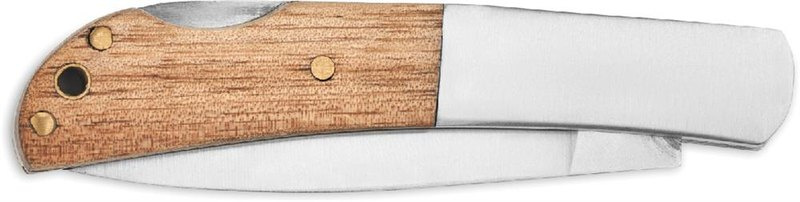 Couteau pliant avec manche en acacia: Emplacement du logo — Bois, pour gaucher