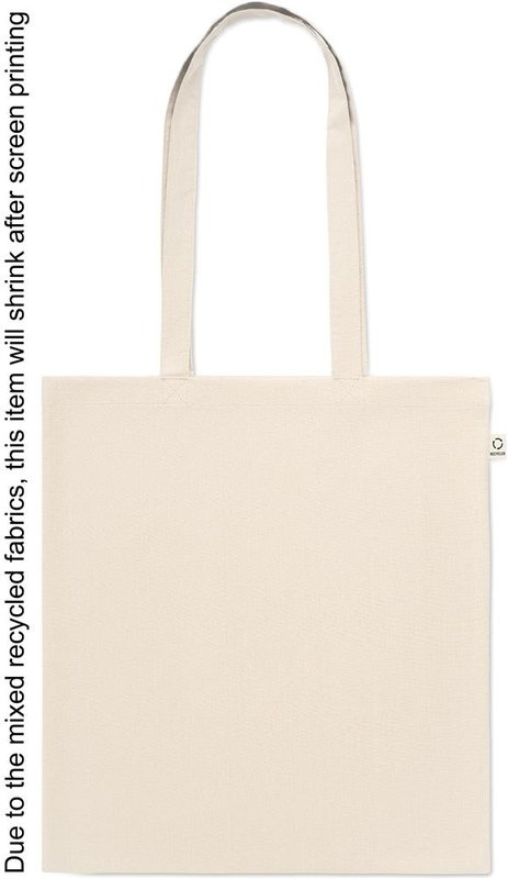 Sac de courses en coton recyclé: Emplacement du logo – face avant du produit