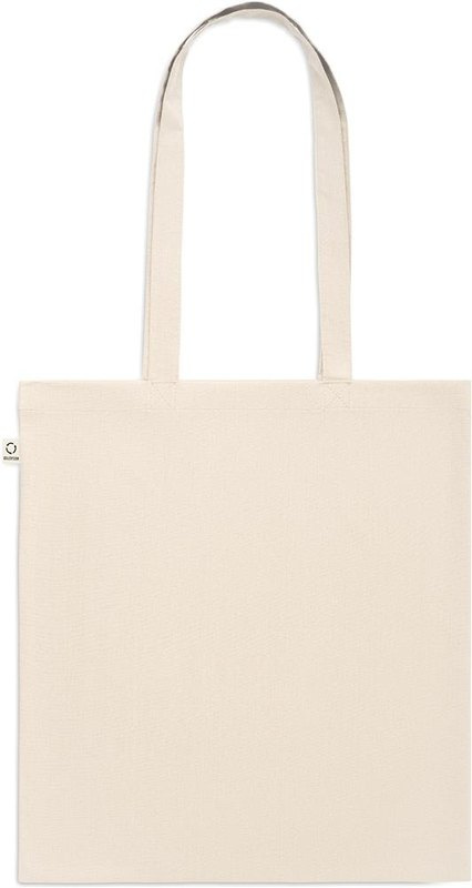 Sac de courses en coton recyclé: Impression par transfert numérique — Arrière du produit