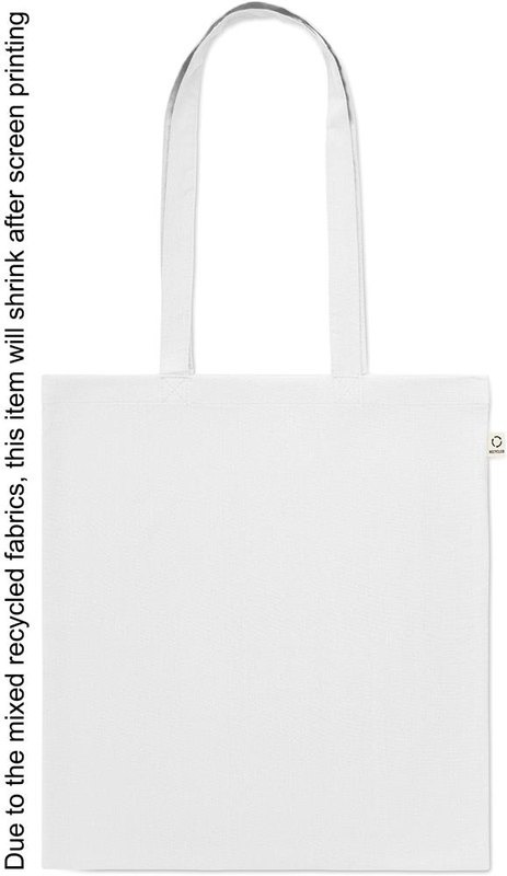 Sac de courses en coton recyclé: Emplacement du logo – face avant du produit