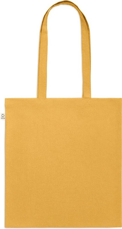 Sac de courses en coton recyclé: Emplacement du logo – face arrière du produit