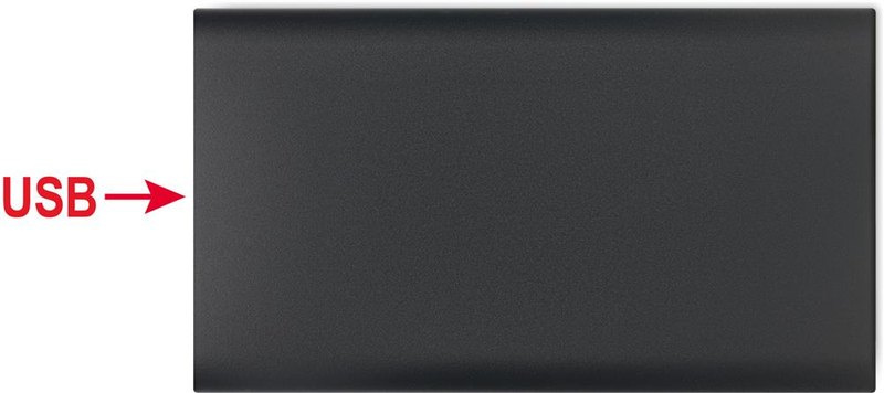 Batterie externe de 5000 mAh avec charge de 15 W: Emplacement du logo – face arrière du produit