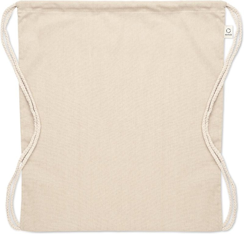 Sac à cordons en coton recyclé: Impression par transfert numérique — Avant du produit