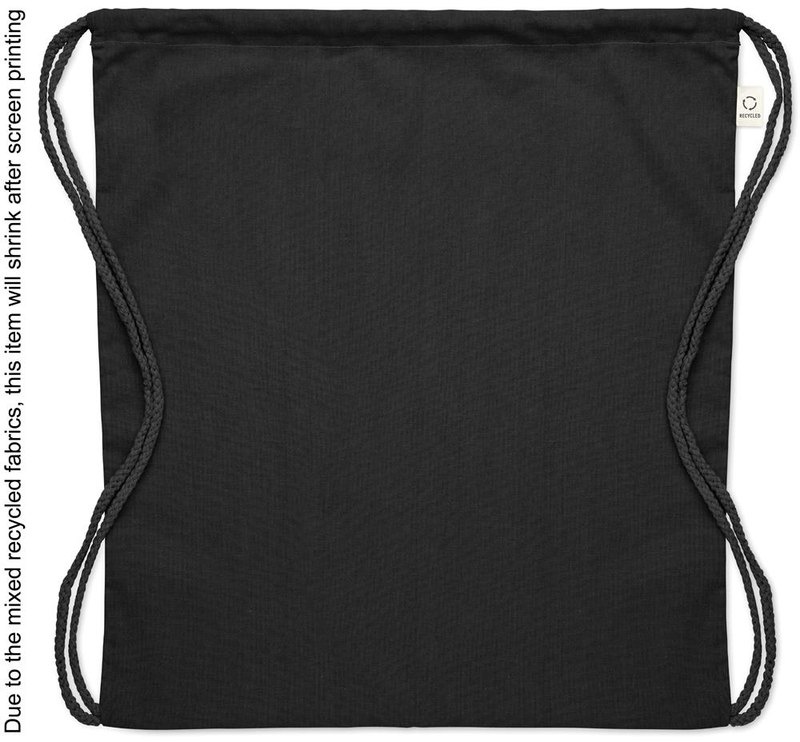 Sac à cordons recyclé, 140 g/m²: Emplacement du logo – face avant du produit