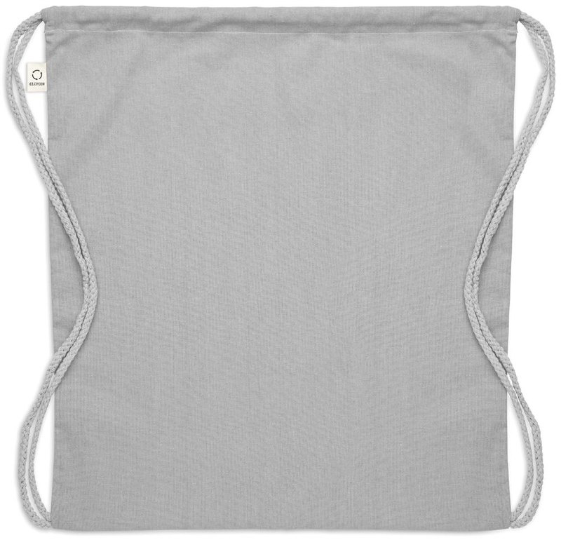 Sac à cordons recyclé, 140 g/m²: Emplacement du logo – face arrière du produit