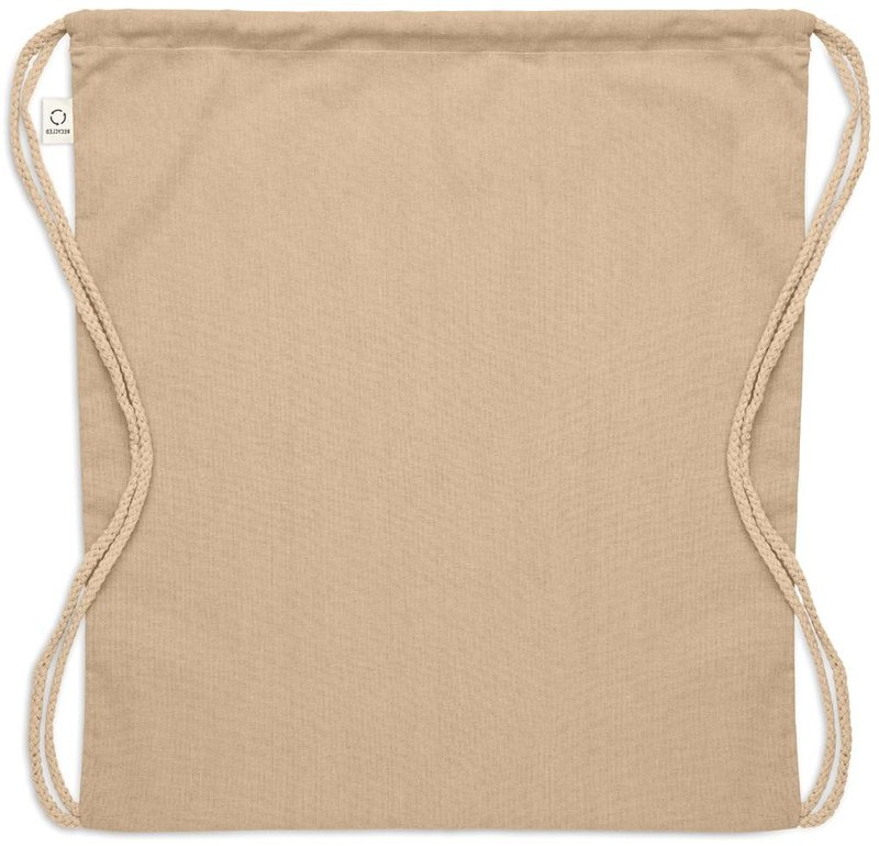 Sac à cordons recyclé, 140 g/m²: Impression par transfert numérique — Arrière du produit