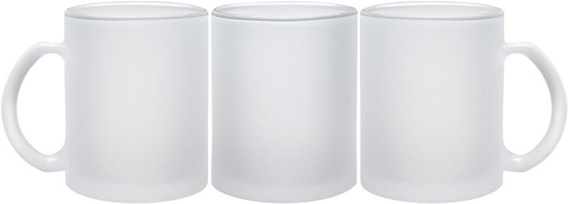 Mug en verre mat pour sublimation, 300 ml: Sérigraphie circulaire – autour du produit