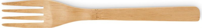 Couverts en bambou avec paille: Emplacement du logo — Fourchette