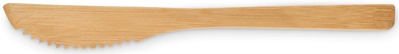 Couverts en bambou avec paille: Emplacement du logo — Couteau