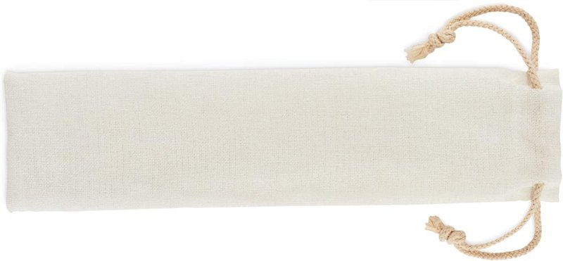 Couverts en bambou avec paille: Emplacement du logo — Pochette: Face 1 du produit