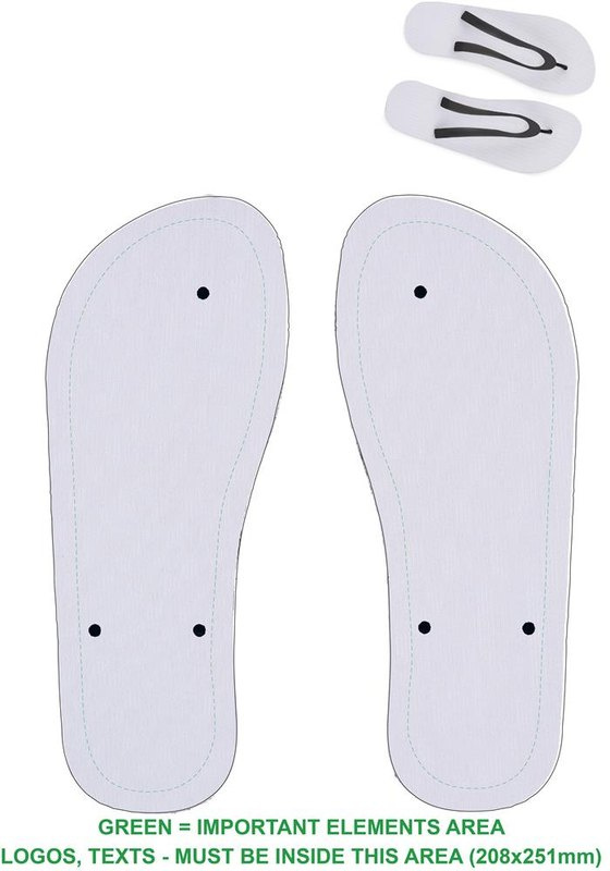 Klapki plażowe do sublimacji: Logo position – slippers