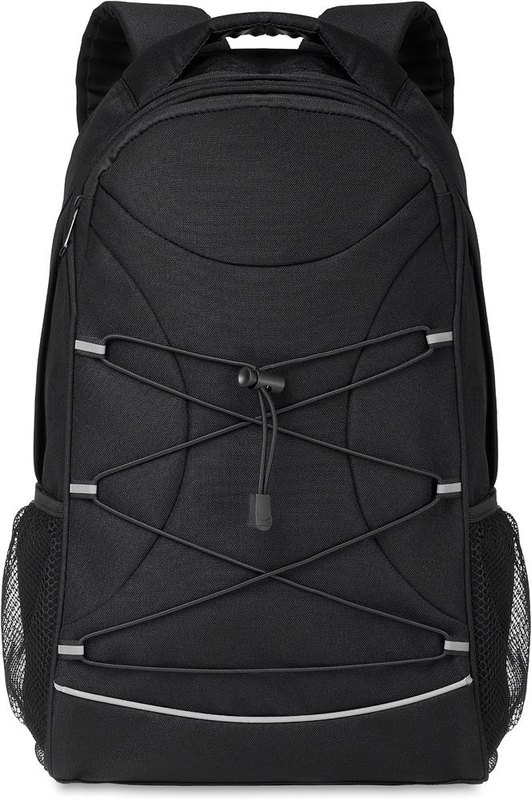 Sac à dos en RPET 600D: Emplacement du logo – partie supérieure de la face avant du produit