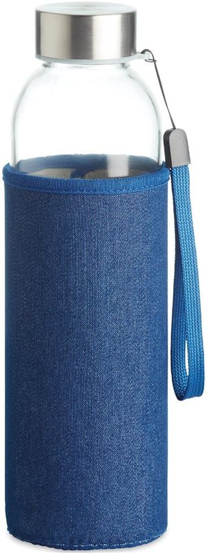 Gourde en verre de 500 ml avec housse: Emplacement du logo – couvercle