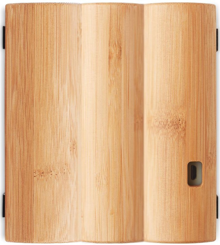 Bezvadu bambusa skaļrunis 2x5W: 360° druka – apkārt izstrādājumam