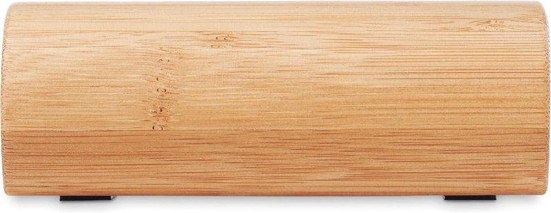 Bezvadu bambusa skaļrunis 2x5W: Logotipa izvietojums – izstrādājuma 1. puse