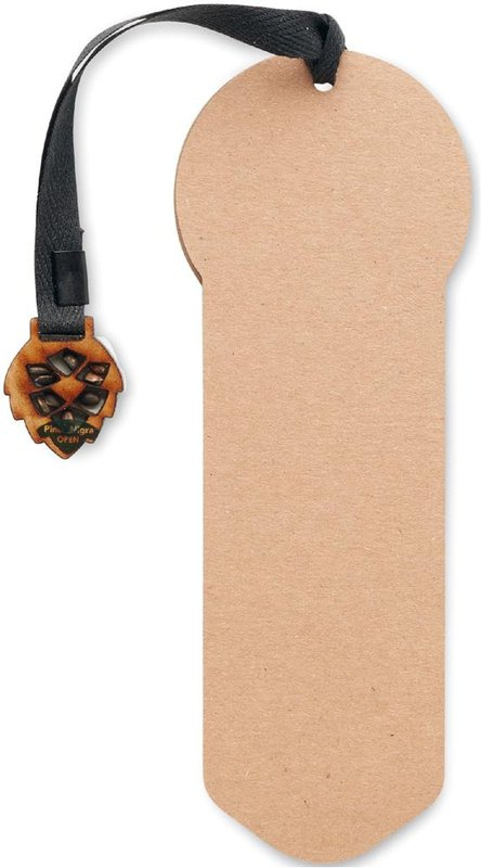 Marque-page avec graines de pin: Emplacement du logo – face avant du produit