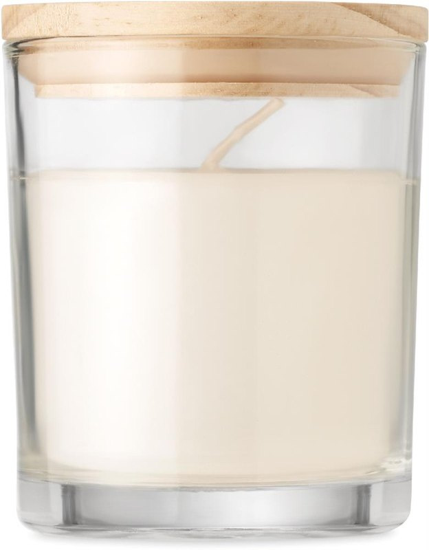 Bougie parfumée à la vanille: Emplacement du logo – face 1 du produit