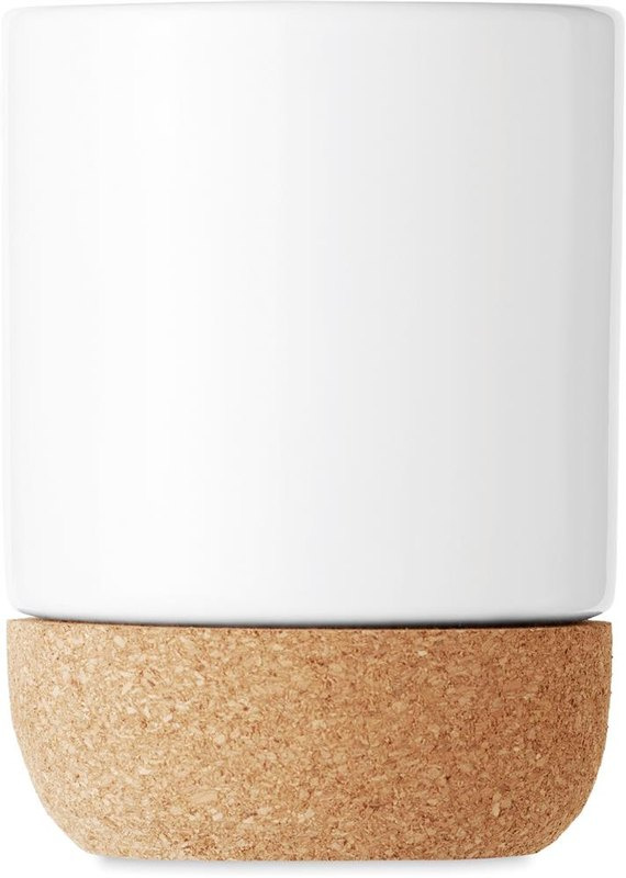 Mug pour sublimation avec base en liège: Emplacement du logo — À l’opposé de la poignée