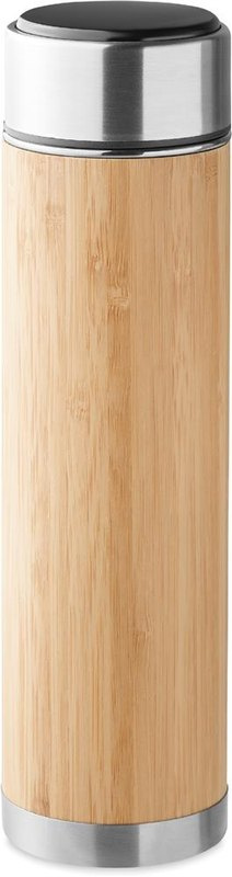 Bouteille à double paroi 480 ml PANAY: Emplacement du logo — Capuchon métallique — Avant