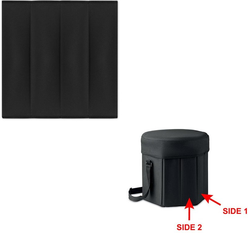 Tabouret ou table pliante avec sac isotherme: Emplacement du logo – face 1 du produit