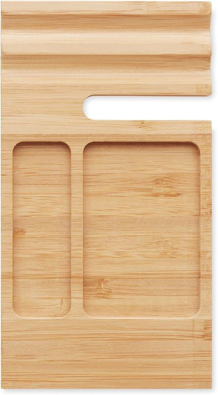Support de téléphone de bureau en bambou: Emplacement du logo – face avant du produit