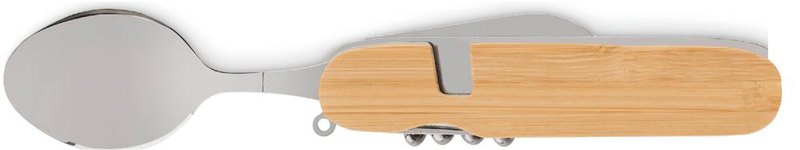 Couverts de camping pliants multifonctions: Emplacement du logo – face 1 du produit