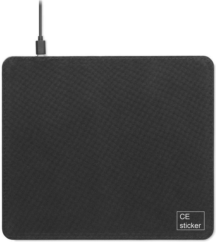 Tapis de souris en liège avec chargeur 15 W: Emplacement du logo – face arrière du produit
