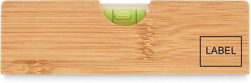 Niveau à bulle avec décapsuleur en bambou: Emplacement du logo – face 1 du produit