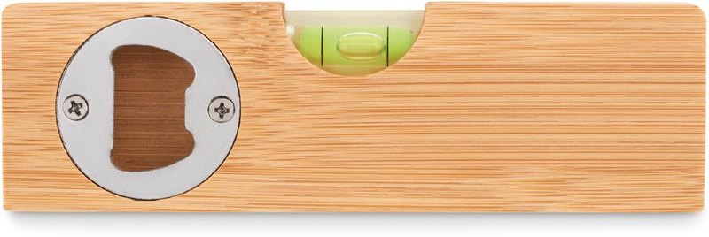 Niveau à bulle avec décapsuleur en bambou: Emplacement du logo – face 2 du produit