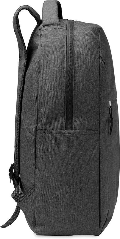 Sac à dos bicolore en RPET 600D: Emplacement du logo – côté gauche du produit