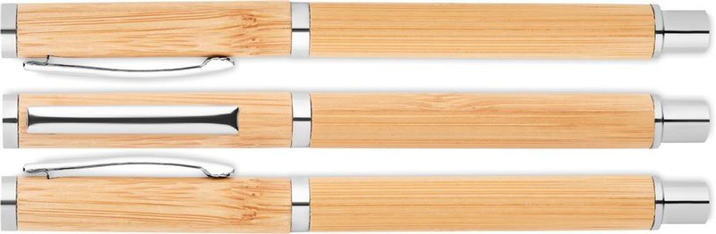 Stylo roller gel en bambou: Sérigraphie circulaire – autour du produit