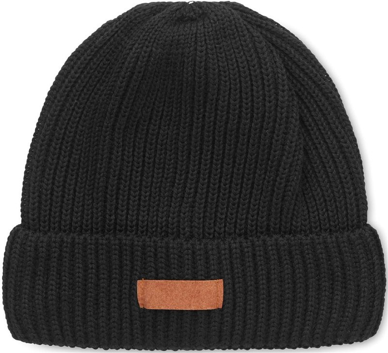 Set d’hiver de 3 pièces en RPET: Emplacement du logo — Bonnet