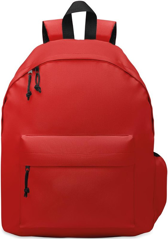 Sac à dos en polyester RPET 600D: Emplacement du logo — Poche avant