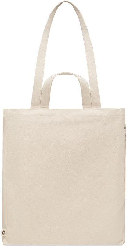 Sac shopping en coton recyclé: Emplacement du logo – face avant du produit