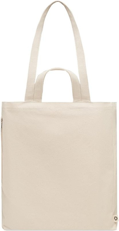 Sac shopping en coton recyclé: Emplacement du logo – face arrière du produit