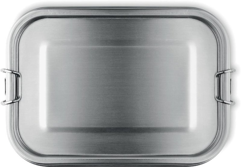 Ensemble repas en acier inoxydable: Emplacement du logo — Boîte-repas — Couvercle