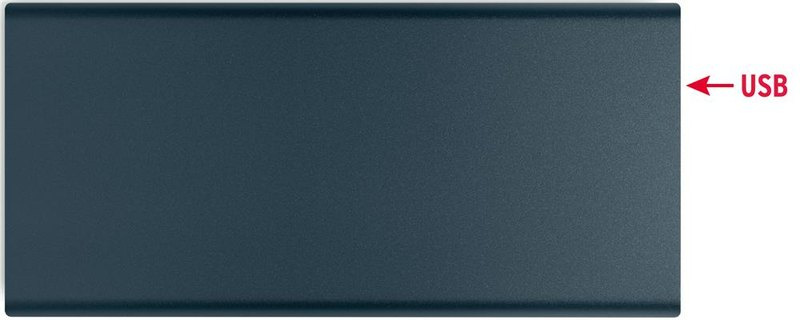 Batterie externe 10000 mAh: Emplacement du logo — dessous du produit