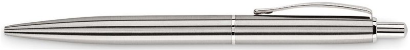 Stylo en acier inoxydable recyclé: Emplacement du logo — lecture pour droitier